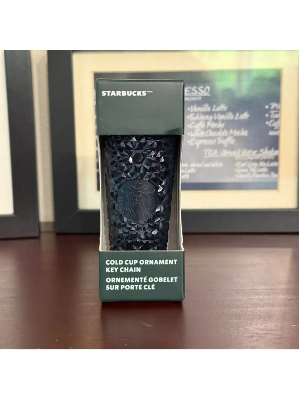 Starbucks Midnight Blue Jeweled Tumbler With Matching Key Chain Ornament NEW